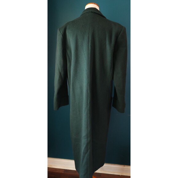 Adolfo Classics Long Wool Pea Trench Emarald Green Dark Academia Coat 10 - Picture 12 of 15